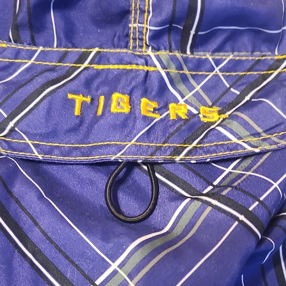 Men's Blue Plaid Swim Trunks - Picture 3 of 4